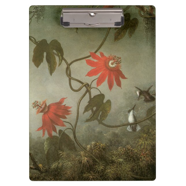 Porte-bloc Fleurs de passion et colibris par Martin J Heade (Devant)