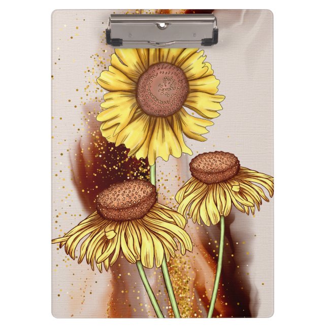 Porte-bloc Fleurs de soleil (Devant)