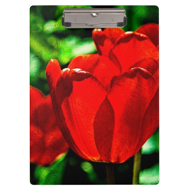 Porte-bloc Fleurs de tulipes rouges (Devant)