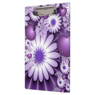 Porte-bloc Fleurs et cœurs abstraits de l'amour fractal