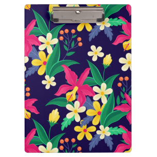 Porte-bloc Fleurs Exotiques Colorées Motif Feuilles-23021