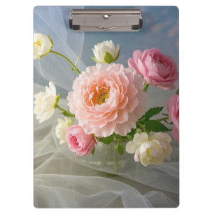 Porte-bloc Fleurs Roses Élégantes et Délicatement Intemporell