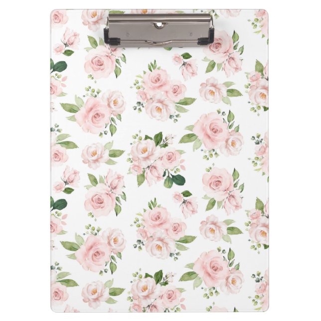 Porte-bloc Fleurs roses, Roses roses, Fleurs Aquarelles (Devant)
