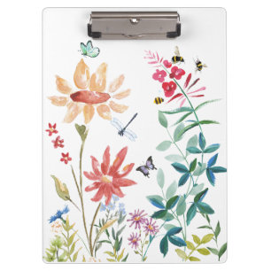 Porte-bloc Fleurs sauvages aquarelle