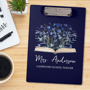 Porte-bloc Fleurs Sauvages Bleues Poussent De Livre Professeu