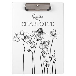 Porte-bloc Fleurs sauvages dessinées à la main simplement Nur