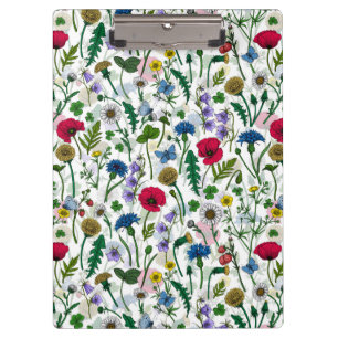 Porte-bloc Fleurs sauvages sur blanc cassé