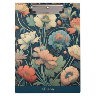 Porte-bloc Floral bleu marine