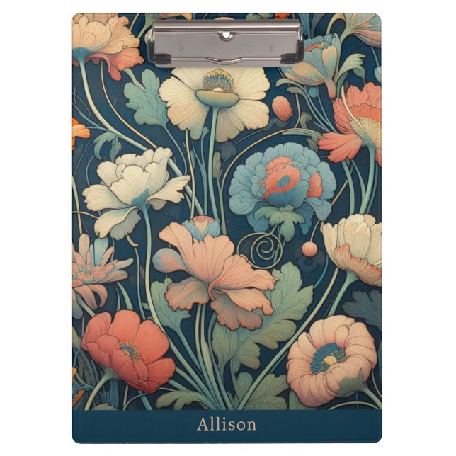 Porte-bloc Floral bleu marine (Devant)