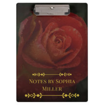Porte-bloc floral botanique rose rouge foncé éléga