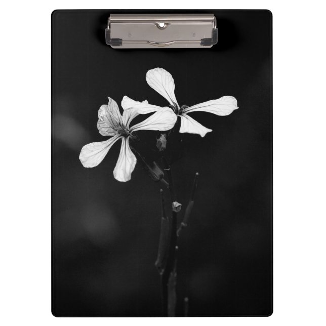 Porte-bloc floral noir et blanc minimal (Devant)