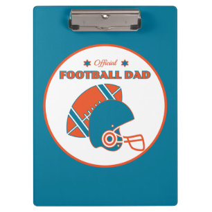 Porte-bloc Football papa sportifs amateurs orange bleu vintag