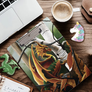 Porte-bloc Forêt d'Automne Dragon Ambre Bouleau Fantastique