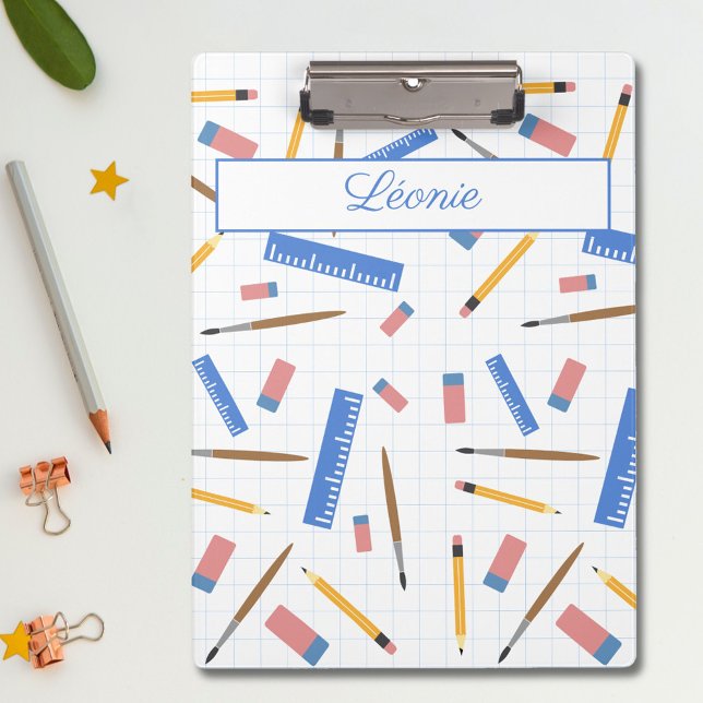 Porte-bloc Fournitures scolaires Motif Porte - bloc (School Supplies Pattern Clipboard)