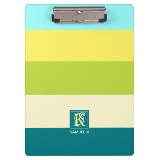Porte-bloc Fraîcheur et joyeux rayures colorées Monogramme