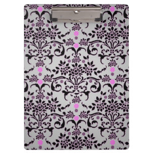 Porte-bloc Fraîcheur Florale Noir Violet Blanc Argent