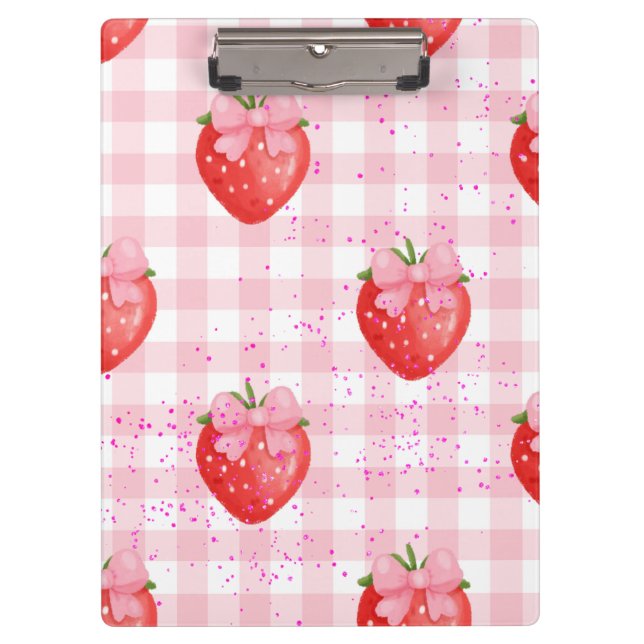 PORTE-BLOC FRAISES ROSES (Devant)
