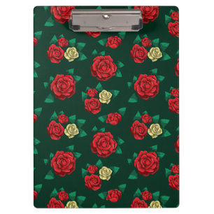 Porte-bloc Frida Kahlo   motif rouge et de rose d'or