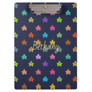 Porte-bloc Fun Colorful Doodore Stars sur Bleu Personnalisé
