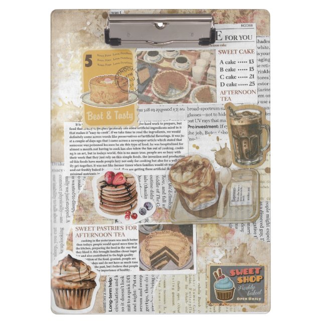Porte-bloc Gâteaux et café Ephémère Vintage Découpage (Devant)