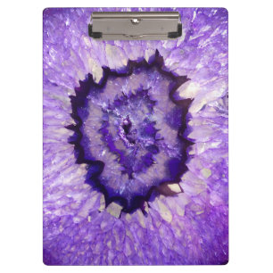 Porte-bloc Géode d'agate violet tombé