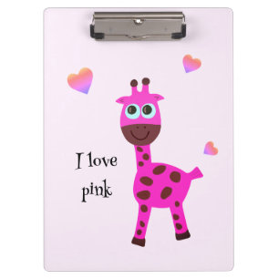Porte-bloc girafe rose