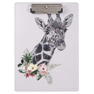 Porte-bloc Giraffe Oreille Giraffe Animal avec Fleur