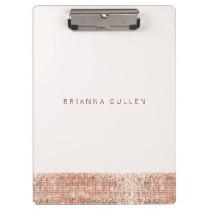 Porte-bloc Glam Rose moderne Gold Sequin Noir