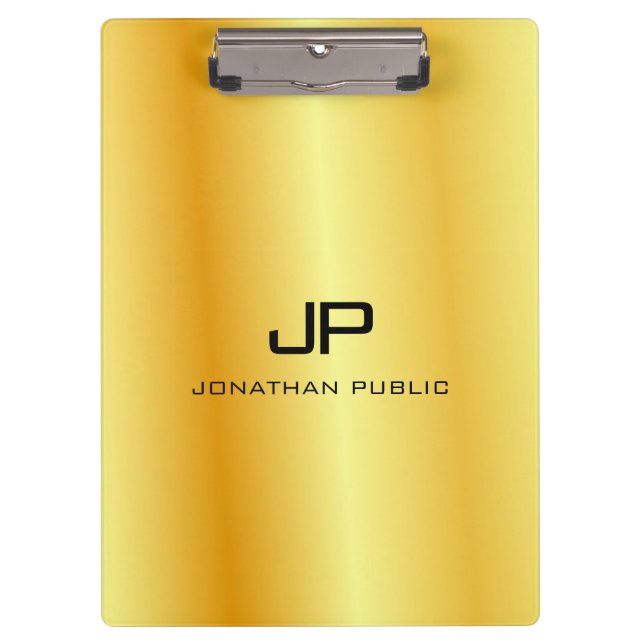 Porte-bloc Gold Look Monogrammé Élégant Modèle (Devant)