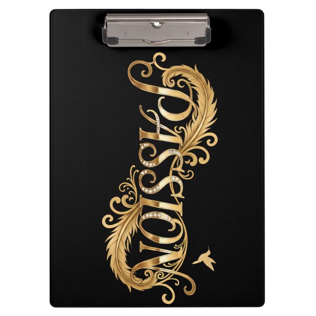Porte-bloc Golden Passion – Luxury Typography Inspirational D (Devant)