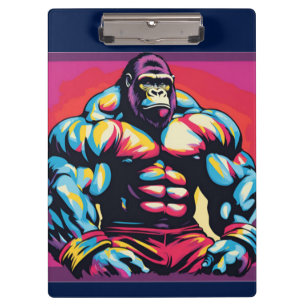Porte-bloc Gorilla Bodybuilder Lifter Pop Art Dessin