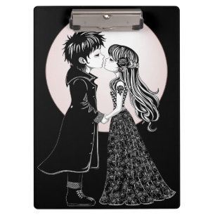 Porte-bloc Gothique Emo Enfants Kiss Valentine's Day