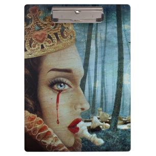 Porte-bloc Gothique Surréaliste Unique Collage Triste Reine d