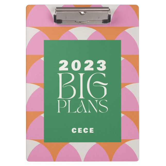 Porte-bloc Grands plans géométriques roses modernes (Devant)