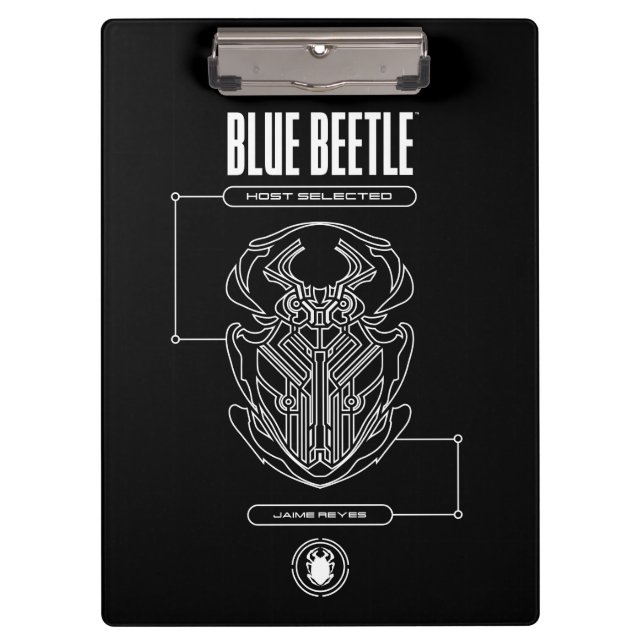 Porte-bloc Graphique technique du scarabée bleu (Devant)