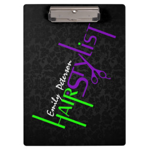 Porte-bloc Gras Black Green Et Violet Liste De Cheveux Texte