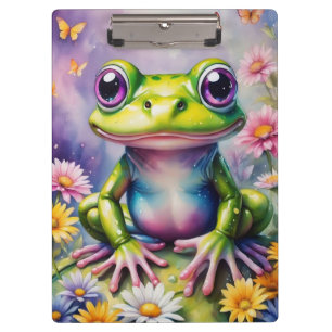 Porte-bloc Grenouille Avec Art numérique Fleur