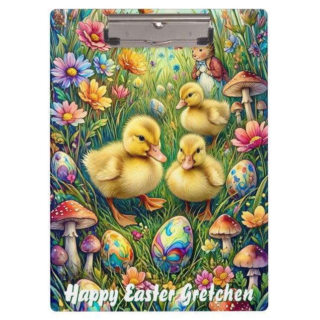 PORTE-BLOC GRETCHEN ~ HAPPY EASTER ~ EASTER DUCKLINGS ~  (Devant)