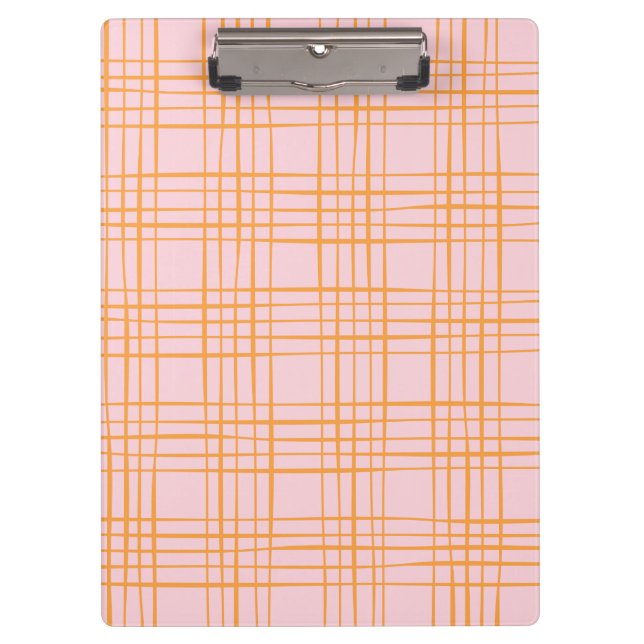 Porte-bloc Grille mignonne Lignes Motif Pastel rose et orange (Devant)