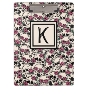 Porte-bloc Grunge Skull et Rose Porte - bloc monogramme