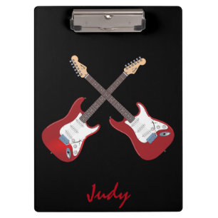 Porte-bloc Guitares électriques rouges personnalisé