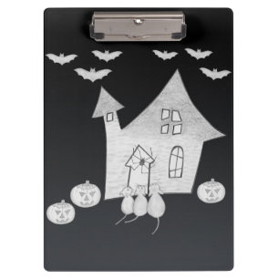 Porte-bloc Halloween la nuit avec Haunted House, chauves-sour