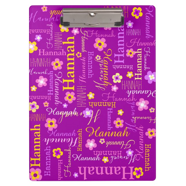 Porte-bloc Hannah court nommé violet texte porte - bloc (Devant)