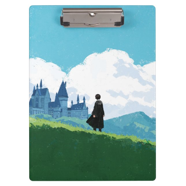 Porte-bloc HARRY POTTER™ Surplombant le château HOGWARTS™ (Devant)