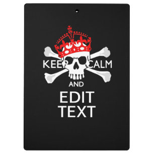 Porte-bloc Have Your Text Keep Calm Crossbones Skull on Black