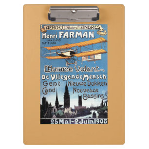 Porte-bloc Henry Farman pilote l'affiche de promo d'homme de