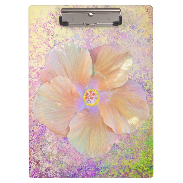 Porte-bloc Hibiscus fleur tropicale rose or pourpre mignon (Devant)