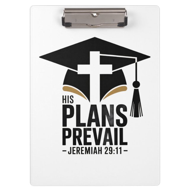 Porte-bloc His Plans Prevail Christian Graduation (Devant)