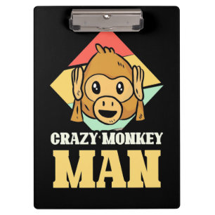Porte-bloc Homme fou de singe