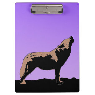 Porte-bloc Howling Wolf at Sunset - Art faunique original